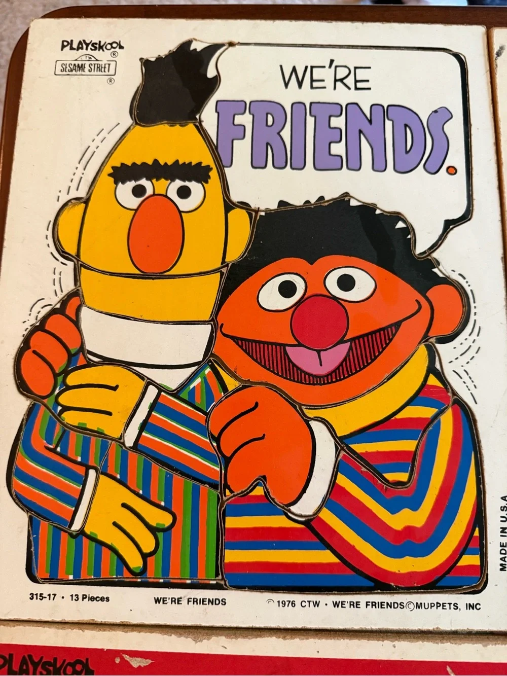 Vintage Lot of Wooden Puzzles- Sesame Street, Peanuts